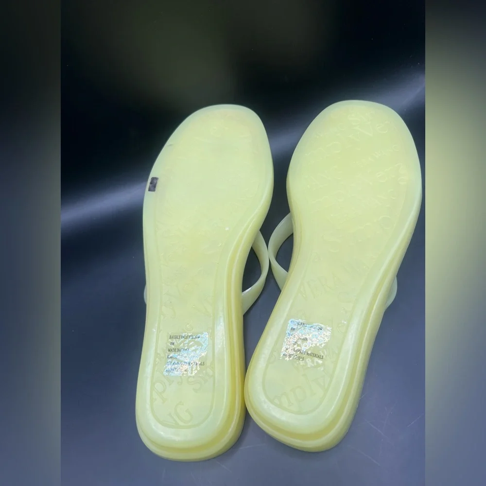 Simply Vera,Vera Wang-Bauble Pale Yellow-Stylish Yellow Plastic‎ Sandals,Size:8M